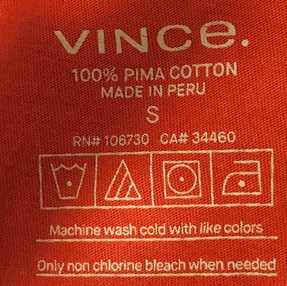 Vince Vneck burnt out orange  tee basic closet staple - Picture 3 of 12